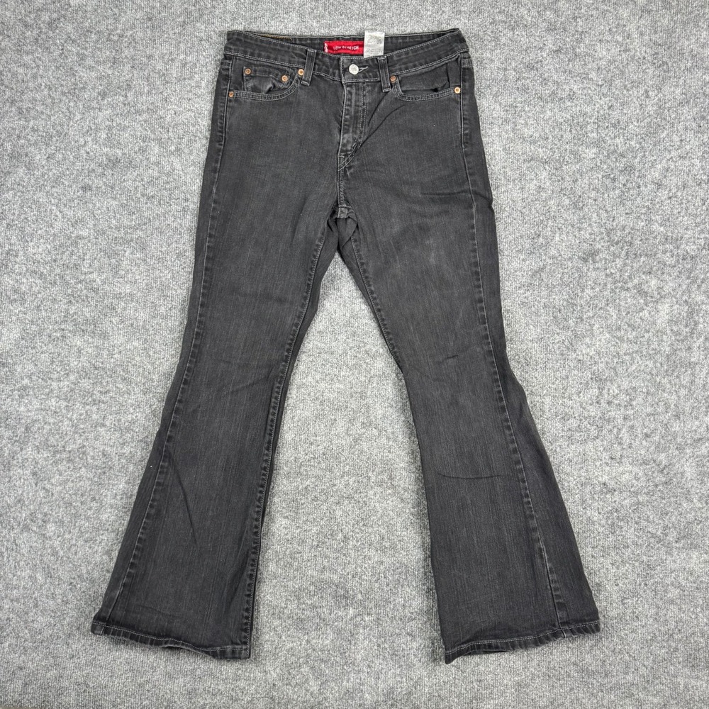Levi's Jeans Womens Size 9 JR S Black 519 Low Flare Stretch Denim Casual Bootcut
